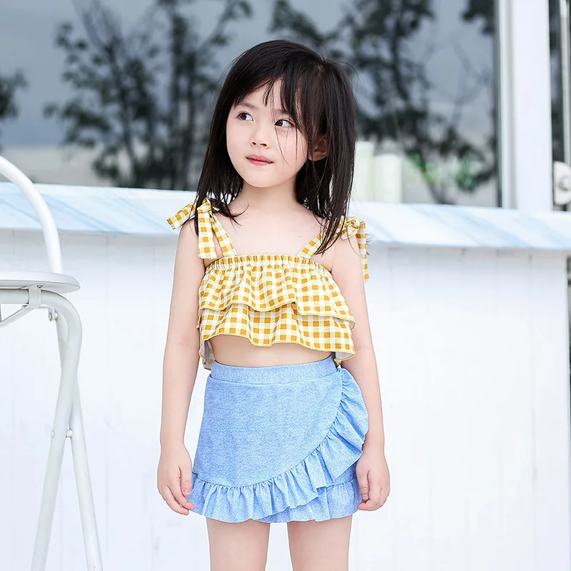 New Girls Two Piece Swimsuit Baby Skirt Swimwear Child Bandage Bow Bathing Suit Cute Maiden Beachwear Ruffle Skirt Bikini 1-14Y
New Girls Two Piece Swimsuit Baby Skirt Swimwear Child Bandage Bow Bathing Suit Cute Maiden Beachwear Ruffle Skirt Bikini 1-14Y