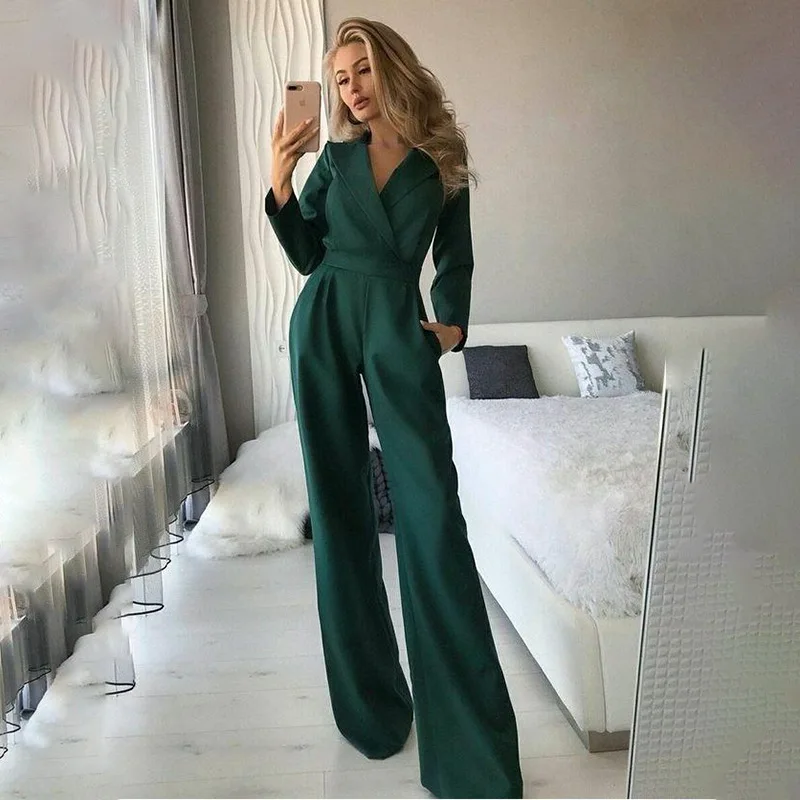 Fashion Elegant Jumpsuits for Women V Neck Long Sleeve Wide Leg Pants Solid Color Jumpsuit Women Lugentolo
Fashion Elegant Jumpsuits for Women V Neck Long Sleeve Wide Leg Pants Solid Color Jumpsuit Women Lugentolo