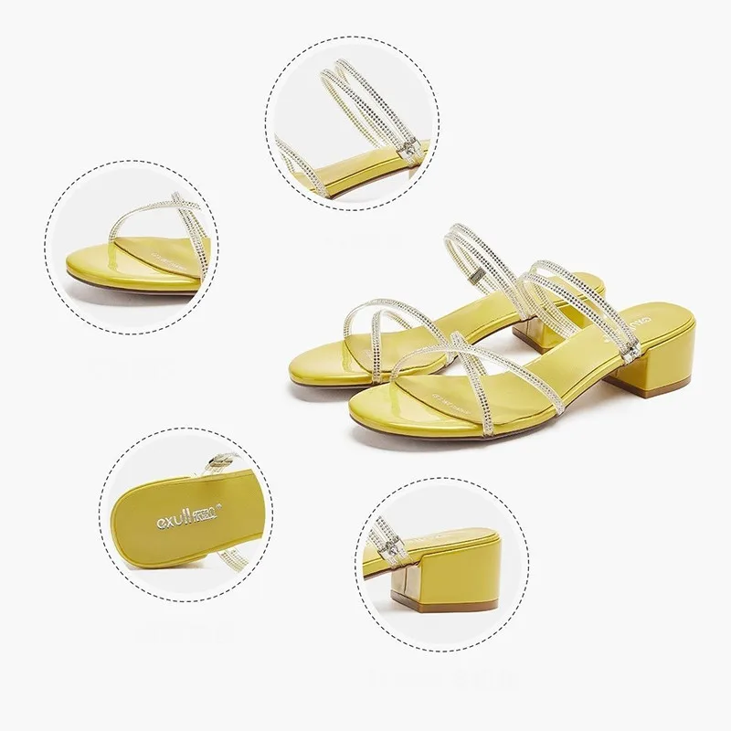 Summer 2021Fashion Rhinestone Low-Heeled Slides Black Sexy Hollow Out Non-Slip Women Sandals Roman High Heels Zapatos De Mujer
Summer 2021Fashion Rhinestone Low-Heeled Slides Black Sexy Hollow Out Non-Slip Women Sandals Roman High Heels Zapatos De Mujer