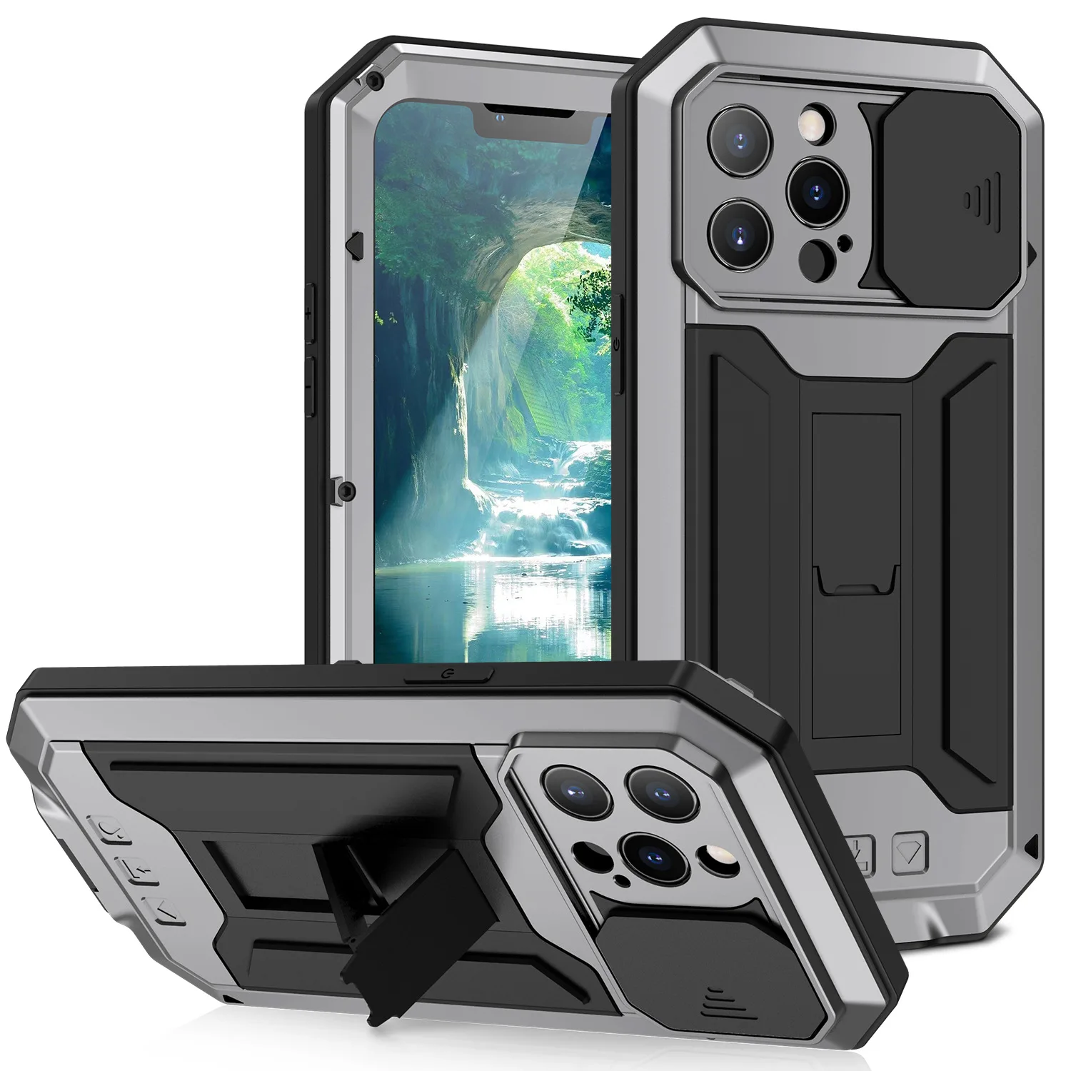 Aluminum Metal Phone Case for iphone 13 13 Pro Max 13 Mini 4 in 1 Heavy Duty Shockproof Stand Cover for iphone 13 Pro Armor Case
Aluminum Metal Phone Case for iphone 13 13 Pro Max 13 Mini 4 in 1 Heavy Duty Shockproof Stand Cover for iphone 13 Pro Armor Case