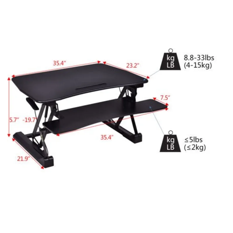 Height Adjustable Stand Up Lift Rising Laptop Desk with Phone Slot MDF Office Home Black Two-tier Design Laptop Stand HW56305
Height Adjustable Stand Up Lift Rising Laptop Desk with Phone Slot MDF Office Home Black Two-tier Design Laptop Stand HW56305