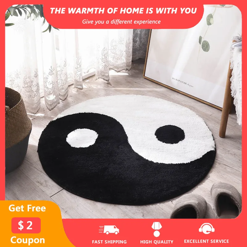 

Tai Chi Printed Bedroom Mats Non-slip Washable Palor Entrance Area Rugs Water Absorption Soft Doormat Drop Sipping Round tapis