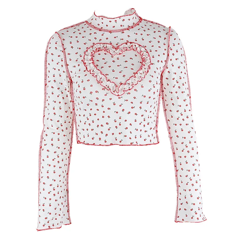 2021 New E-girl Aesthetics Floral Stitch Heart Cropped Tops Y2K Fashion Ruffles Long Sleeve T-shirts Sweet Vintage Outfits Slim
2021 New E-girl Aesthetics Floral Stitch Heart Cropped Tops Y2K Fashion Ruffles Long Sleeve T-shirts Sweet Vintage Outfits Slim