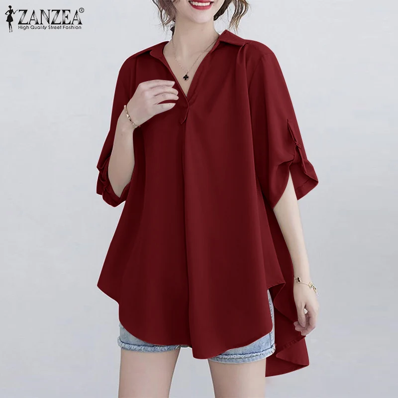 ZANZEA Women Stylish Blusas Autumn Street Solid Thin Shirt Femme Vintage Chemise Female Clothing Short Sleeve Tops Tunic Blouse
ZANZEA Women Stylish Blusas Autumn Street Solid Thin Shirt Femme Vintage Chemise Female Clothing Short Sleeve Tops Tunic Blouse