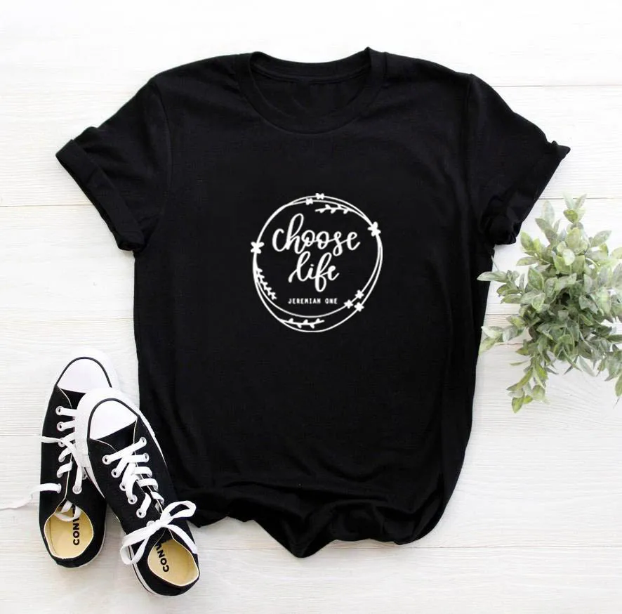 Women O-neck Funny T Shirt Women Casual Tee Shirt Femme Choose Life Printed Short Sleeve Cotton T Shirt
Women O-neck Funny T Shirt Women Casual Tee Shirt Femme Choose Life Printed Short Sleeve Cotton T Shirt