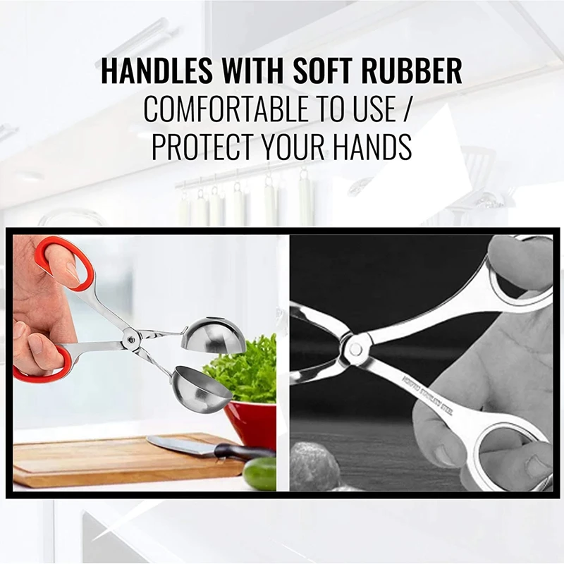 Meatball Maker Tongs Meat Baller Scoop Stainless Steel Ball Maker Meatball Tongs for Fruits Meatball Kitchen Tool
Meatball Maker Tongs Meat Baller Scoop Stainless Steel Ball Maker Meatball Tongs for Fruits Meatball Kitchen Tool