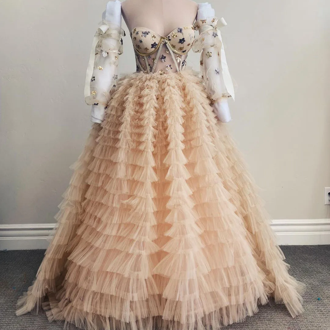 Glamorous Princess Prom Dress Off Shoulder Ruffles Evening Dresses Star Print Layered Fluffy Tulle Fairy Evening Gown Elegant
Glamorous Princess Prom Dress Off Shoulder Ruffles Evening Dresses Star Print Layered Fluffy Tulle Fairy Evening Gown Elegant