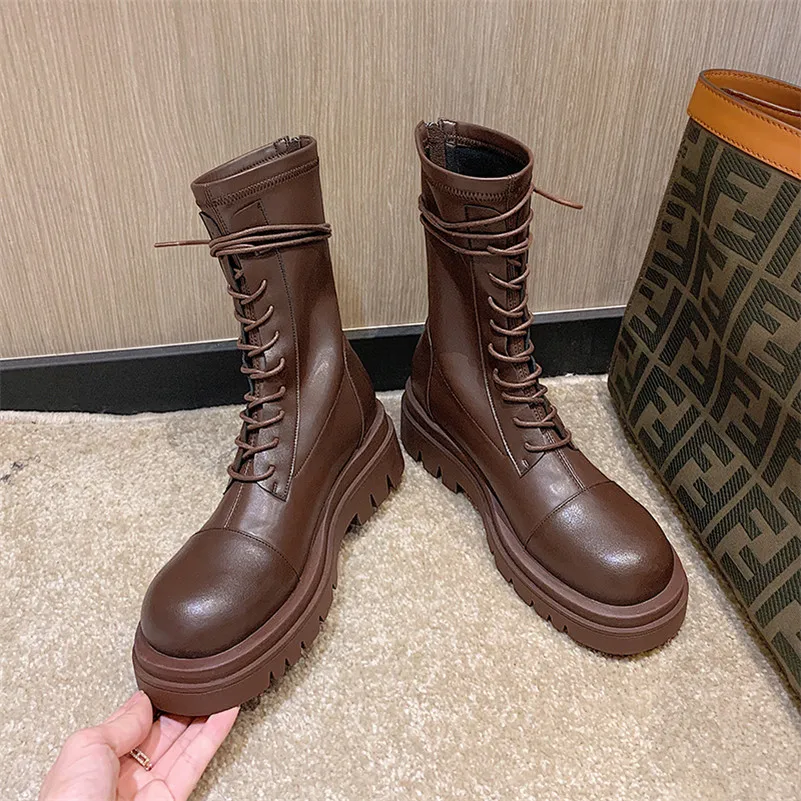 ANNYMOLI Motorcycle Boots Women Shoes Round Toe Lace Up Thick Heels Lady Boots Zipper Platform High Heel Mid Calf Boots Brown 43
ANNYMOLI Motorcycle Boots Women Shoes Round Toe Lace Up Thick Heels Lady Boots Zipper Platform High Heel Mid Calf Boots Brown 43