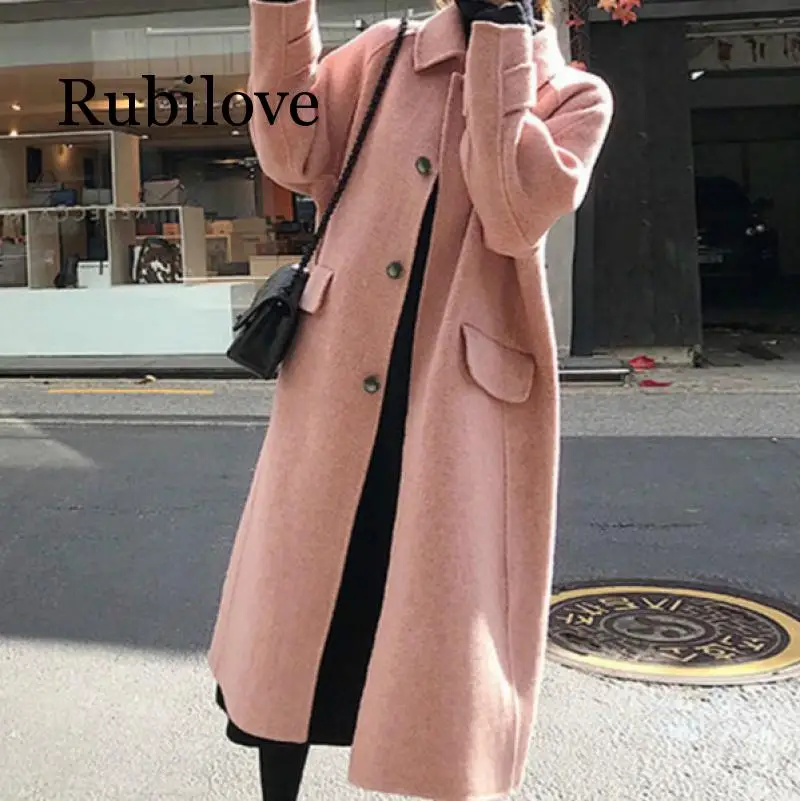 Rubilove Fashion Solid Long Coat for Women Slim Office Lady Wool Coat and Jacket Single Breasted Women Clothes 2019
Rubilove Fashion Solid Long Coat for Women Slim Office Lady Wool Coat and Jacket Single Breasted Women Clothes 2019