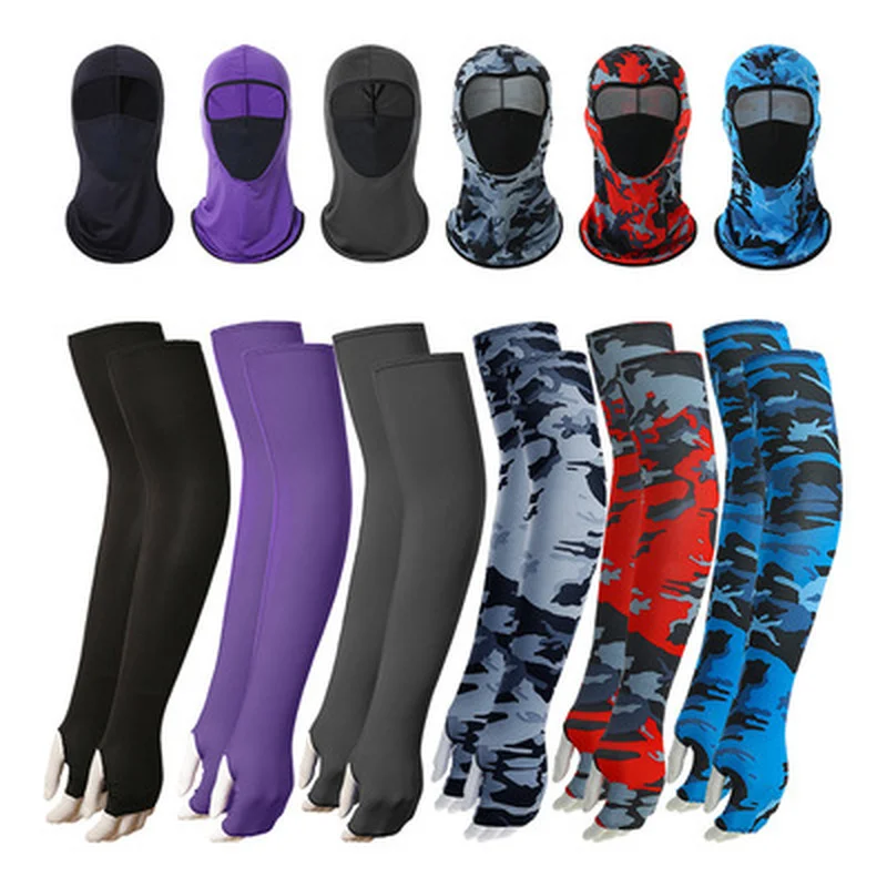 2 Pcs Outdoor Sports Sunscreen Suit 53cm Ice Silk Arm Sleeve Cooling Sleeve with Turban Face Mask Outdoor Sunscreen Accessories
2 Pcs Outdoor Sports Sunscreen Suit 53cm Ice Silk Arm Sleeve Cooling Sleeve with Turban Face Mask Outdoor Sunscreen Accessories