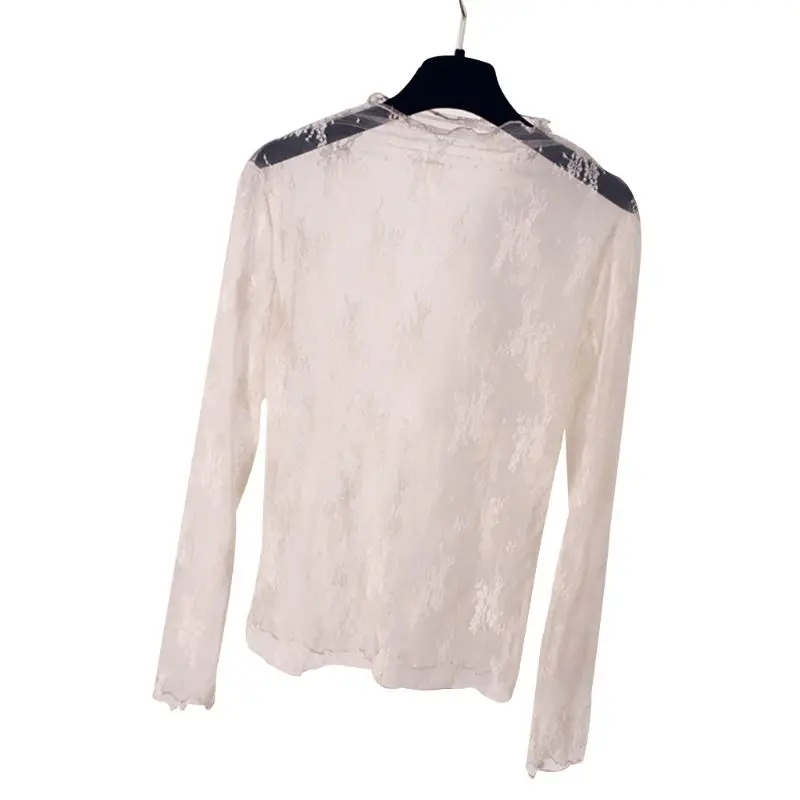 Womens Summer Spring See Through Mesh Basic Long Sleeve Blouse Mock Neck Solid Color Embroidered Floral Lace Loose Pullover Tops
Womens Summer Spring See Through Mesh Basic Long Sleeve Blouse Mock Neck Solid Color Embroidered Floral Lace Loose Pullover Tops
