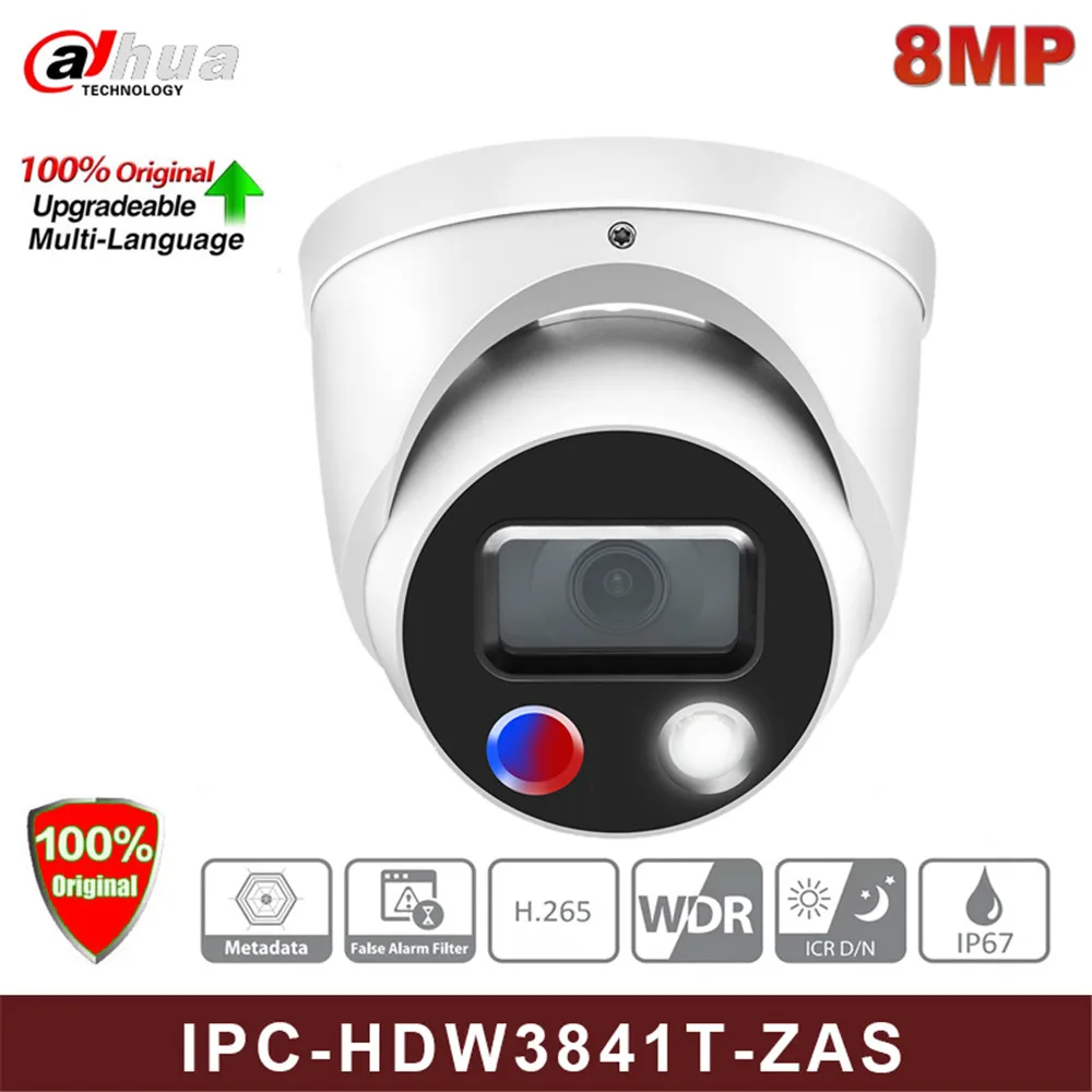 

Original 4K IP Camera IPC-HDW3849H-AS-PV 8MP 24 Hours Full-Color Active Deterrence Fixed-Focal Eyeball WizSense Network Camera