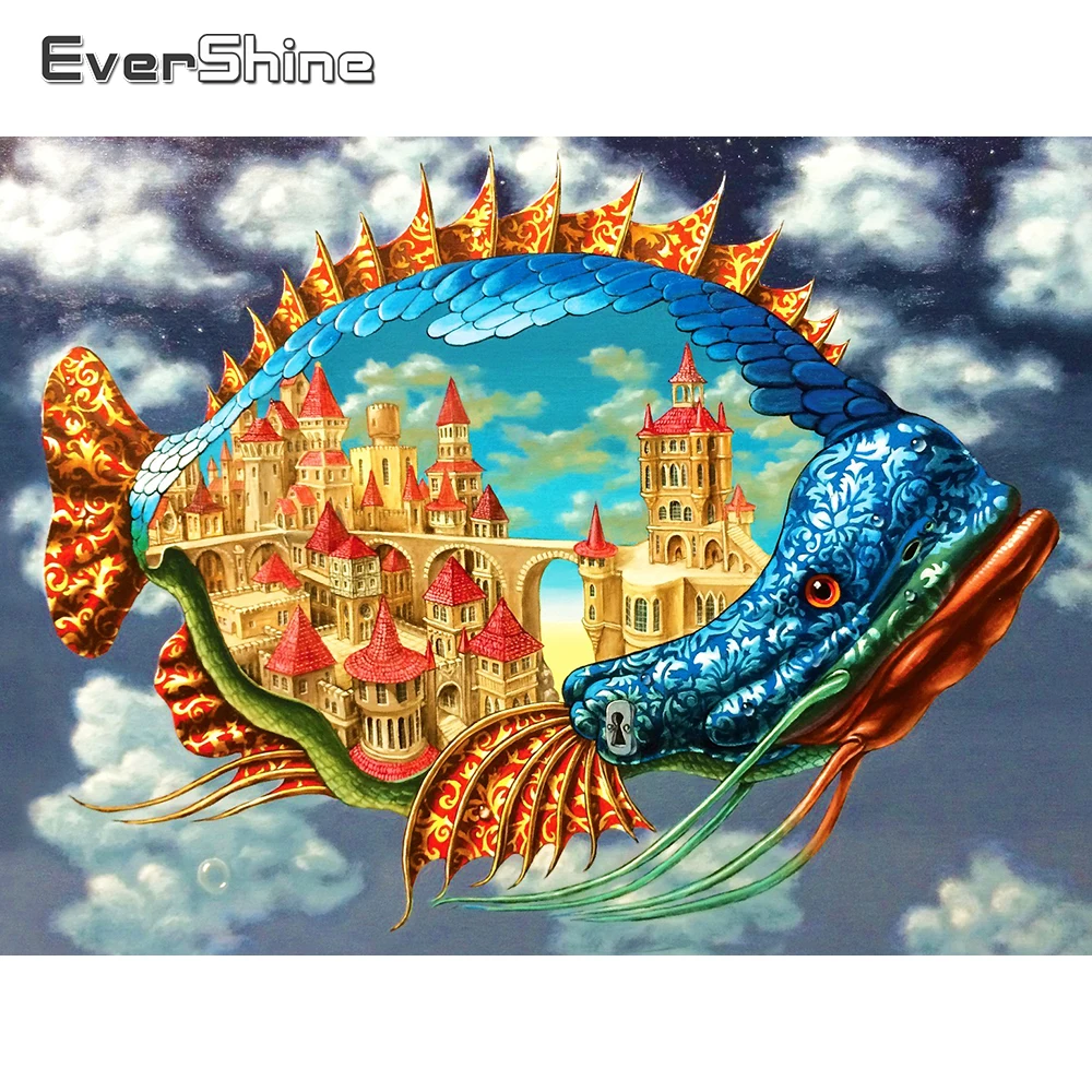 Алмазная вышивка Evershine, вышивка крестиком с рыбками, картина с изображением замка стразы, мозаика для домашнего декора
Алмазная вышивка Evershine, вышивка крестиком с рыбками, картина с изображением замка стразы, мозаика для домашнего декора