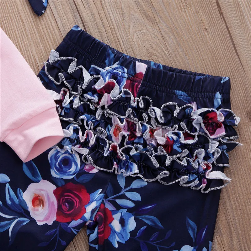 New Infant Baby Girls Fashion Unisex Clothing Set Solid Pullover Kids Ruffles Tops Floral Pants Headband Clothes Suits 0-24m 
New Infant Baby Girls Fashion Unisex Clothing Set Solid Pullover Kids Ruffles Tops Floral Pants Headband Clothes Suits 0-24m