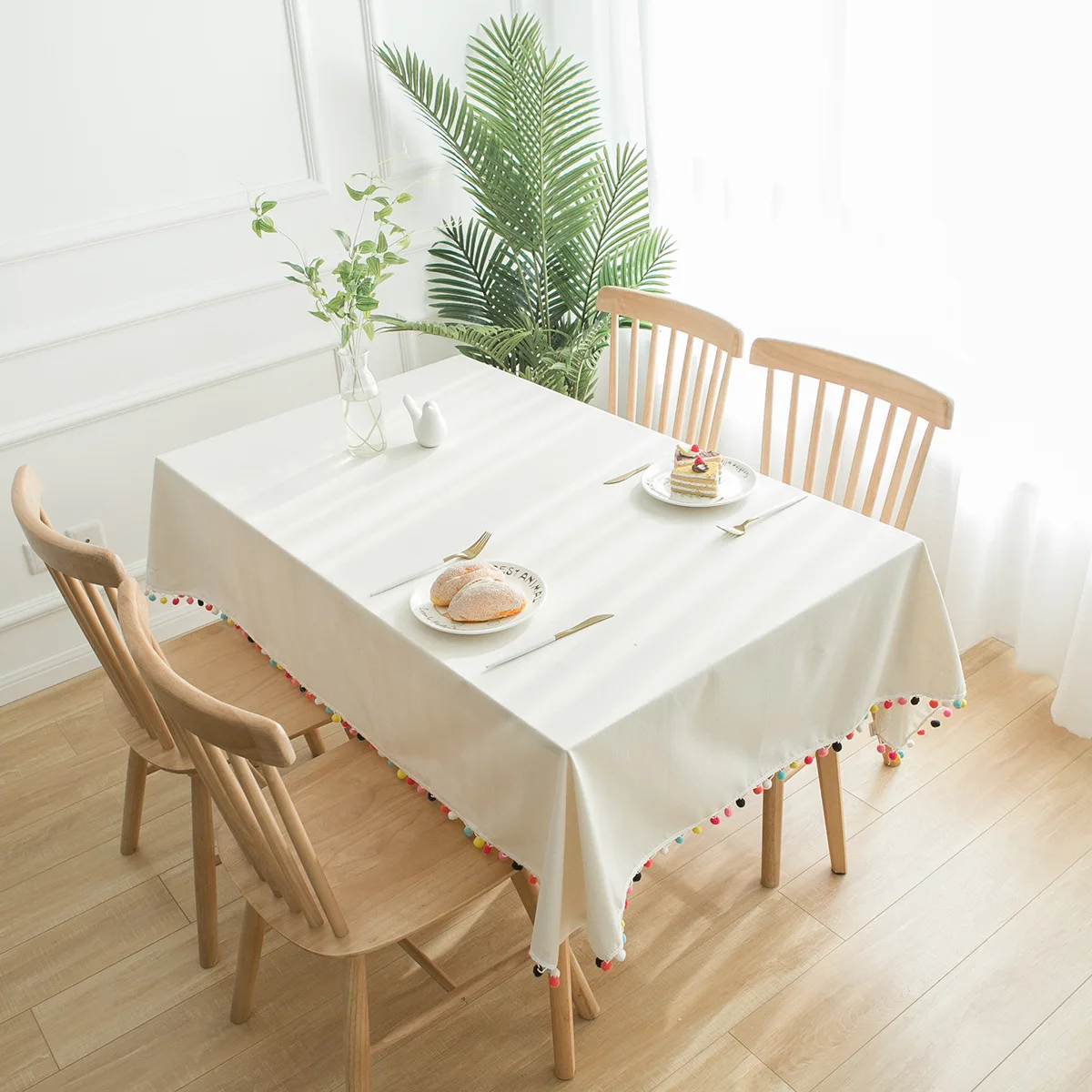 Cotton and Linen Rectangular Tablecloth Fringed Lace Color Ball Cover White Table Cloth Dust-proof Coffee Table Cover Towel
Cotton and Linen Rectangular Tablecloth Fringed Lace Color Ball Cover White Table Cloth Dust-proof Coffee Table Cover Towel