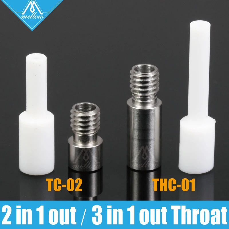 3D принтеры части фторопластовая трубка 2 в 1 из цвета Hotend TC 02 горло/3 Мульти Цвет 3 THC