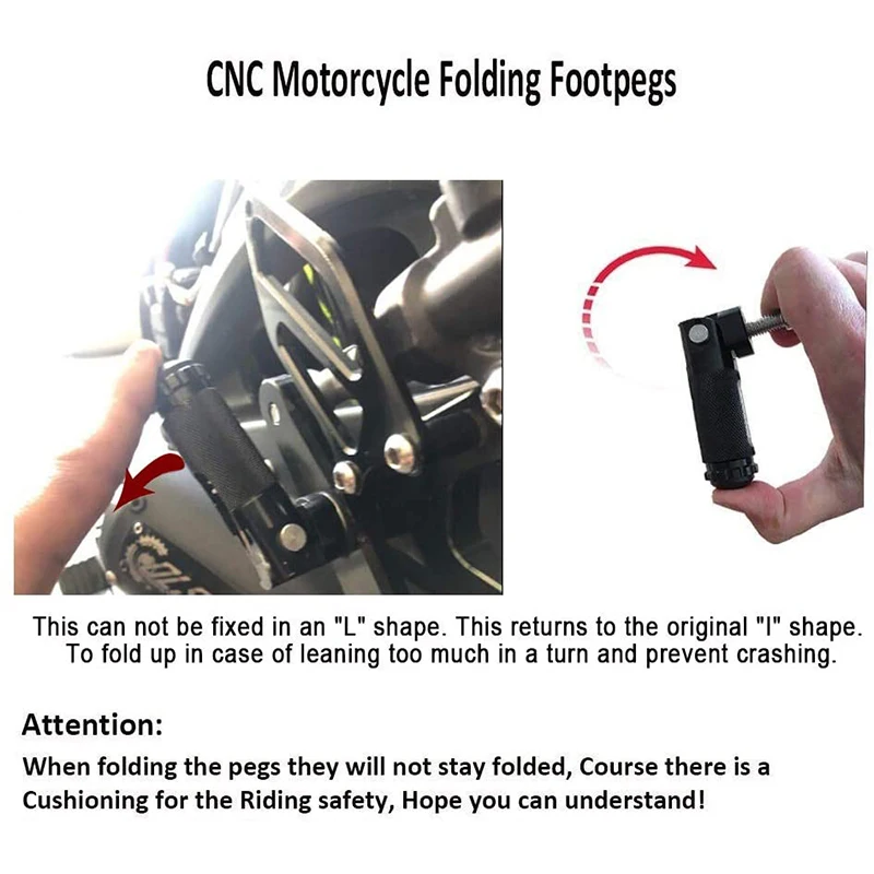 2pcs Motorcycle Motor Bike Folding Footrests Footpegs Foot Black Sliver CNC Aluminum Motorcycle Parts Rests Pegs Rear Pedals Set 
2pcs Motorcycle Motor Bike Folding Footrests Footpegs Foot Black Sliver CNC Aluminum Motorcycle Parts Rests Pegs Rear Pedals Set