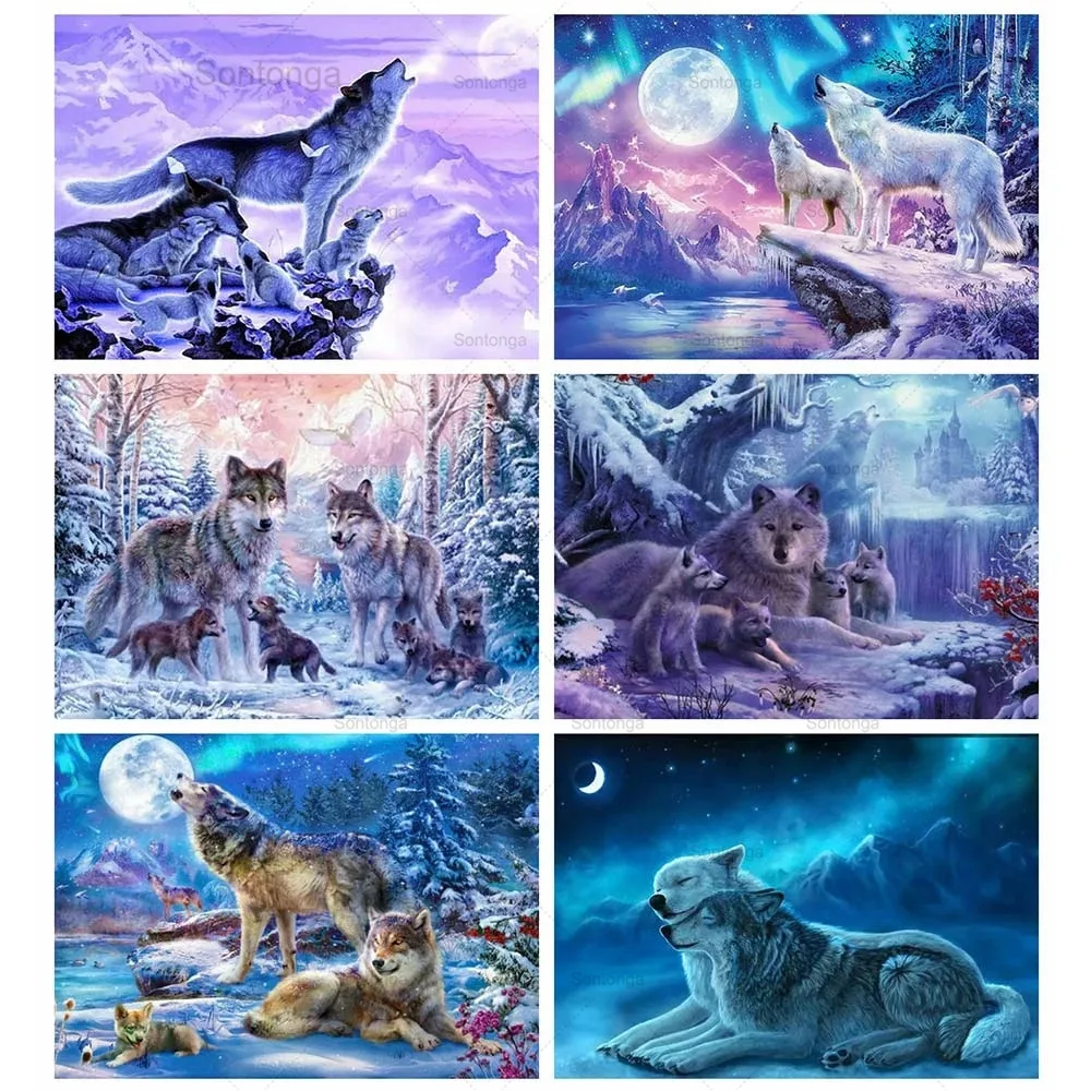 Sontonga Diamond Painting Animal Cross Stitch Diamond Embroidery Wolf Full Drill Display Diamond Mosaic Kit Winter Scenery Art 
Sontonga Diamond Painting Animal Cross Stitch Diamond Embroidery Wolf Full Drill Display Diamond Mosaic Kit Winter Scenery Art