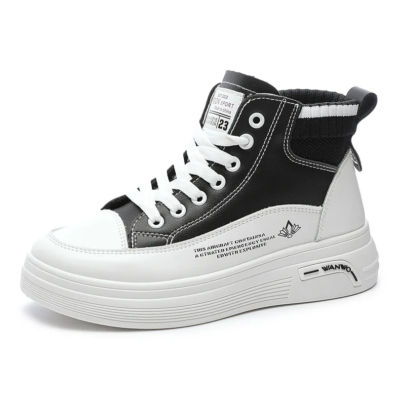 Women Platform Sneakers White High Top Vulcanize Shoes Leather Chunky Casual Shoe Fashion Autumn Leisure Flats Women's Sneaker
Women Platform Sneakers White High Top Vulcanize Shoes Leather Chunky Casual Shoe Fashion Autumn Leisure Flats Women's Sneaker