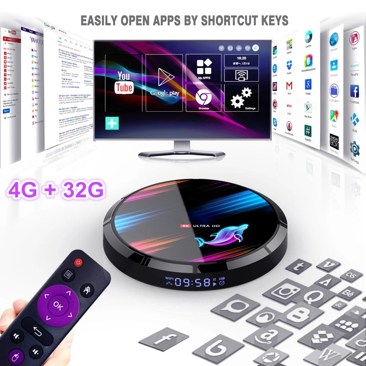 S905X3 Smart TV Box Android 9.0 8K Max 4GB RAM 32GB ROM Dual Wifi Media Player Set Top Box With Remote YouTube
S905X3 Smart TV Box Android 9.0 8K Max 4GB RAM 32GB ROM Dual Wifi Media Player Set Top Box With Remote YouTube