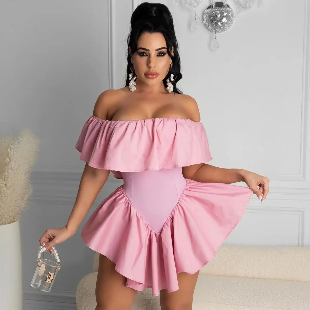Elegant Off Shoulder Ruffles Women Dress Summer 2021 Sexy Night Club Party Backless Pleated Irregular Mini Dress for Women Robe
Elegant Off Shoulder Ruffles Women Dress Summer 2021 Sexy Night Club Party Backless Pleated Irregular Mini Dress for Women Robe