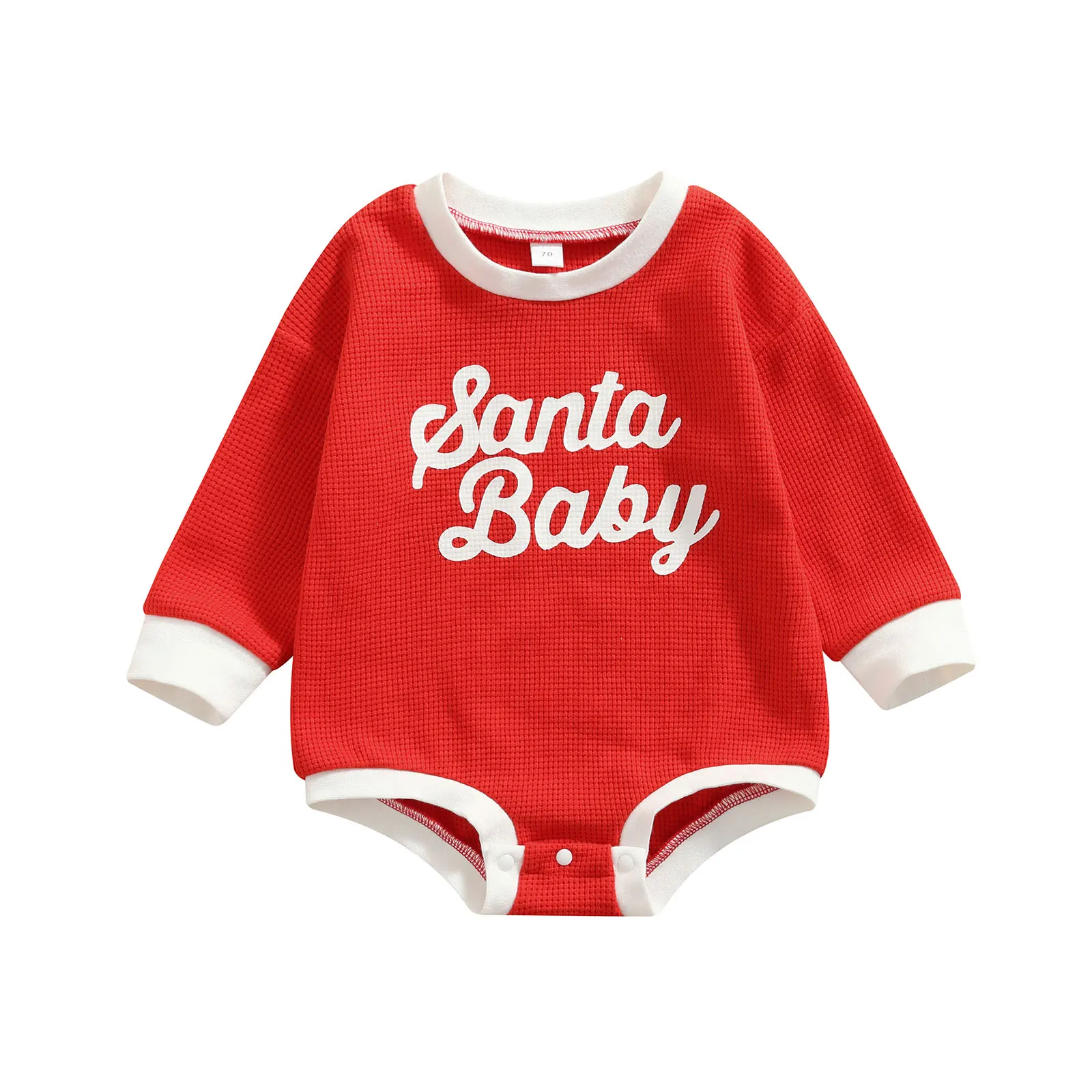 Infant Babies Christmas Romper, Red Letters Printed Pattern Long Sleeve Round Collar Jumpsuits
Infant Babies Christmas Romper, Red Letters Printed Pattern Long Sleeve Round Collar Jumpsuits