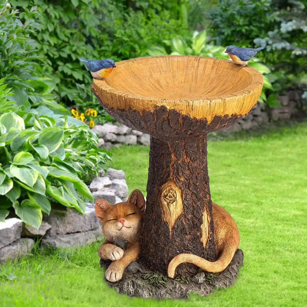 Resin Cat Statue Birdbath Bird Feeder For Garden Yard Lawn Ornament Garden Decoration Outdoor Fuente De Agua Fontaine Solaire
Resin Cat Statue Birdbath Bird Feeder For Garden Yard Lawn Ornament Garden Decoration Outdoor Fuente De Agua Fontaine Solaire