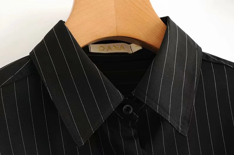 Spring Women Black Striped Big Size Blouse New Lapel Long Sleeve Bandage Loose Fit Shirt Fashion Tide Spring Autumn 2020
Spring Women Black Striped Big Size Blouse New Lapel Long Sleeve Bandage Loose Fit Shirt Fashion Tide Spring Autumn 2020