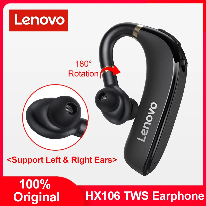 Original Lenovo HX106 Bluetooth Earphone Wireless Ear Hook Business Headphones Earbud Earpiece With HD Mic For Driving Meeting
Original Lenovo HX106 Bluetooth Earphone Wireless Ear Hook Business Headphones Earbud Earpiece With HD Mic For Driving Meeting