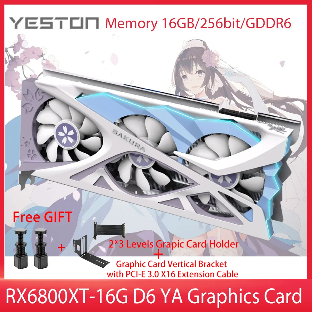 Yeston Radeon RX6800XT 16G D6 Graphic Card 21/7nm 2065-2310MHz 16G/256bit/GDDR6 PCI-Express 4.0 original Video Card gaming Card
Yeston Radeon RX6800XT 16G D6 Graphic Card 21/7nm 2065-2310MHz 16G/256bit/GDDR6 PCI-Express 4.0 original Video Card gaming Card