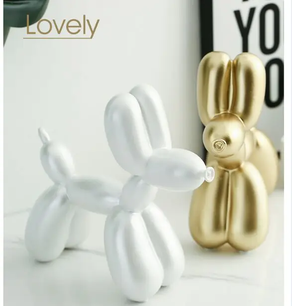 

nordic fashion resin abstract Balloon Dog sculpture minimalist statue desktop handicraft TV cabinet home decoration gift w1709