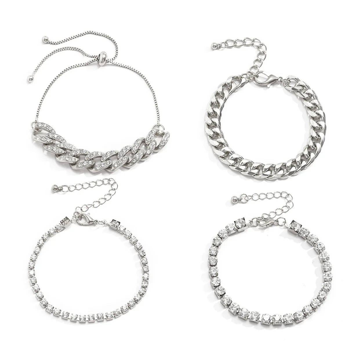 4Pcs/Set Adjustable Full Iced Out Rhinestone Curb Cuban Chain Bracelets Bangles for Women Men Chunky Thick Wrist Kpop Jewelry
4Pcs/Set Adjustable Full Iced Out Rhinestone Curb Cuban Chain Bracelets Bangles for Women Men Chunky Thick Wrist Kpop Jewelry