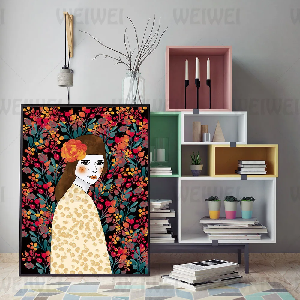 Girl with Flowers Home Decoration Painting Small Floral Background Character Living Room Wall Canvas Poster Modern Minimalist
Girl with Flowers Home Decoration Painting Small Floral Background Character Living Room Wall Canvas Poster Modern Minimalist