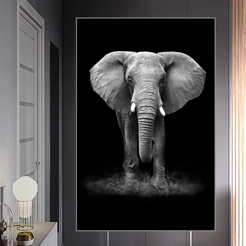 African Elephant Canvas Painting Black Grey Animal Wall Art Posters and Prints Nordic Wall Pictures for Living Room Home Decor
African Elephant Canvas Painting Black Grey Animal Wall Art Posters and Prints Nordic Wall Pictures for Living Room Home Decor