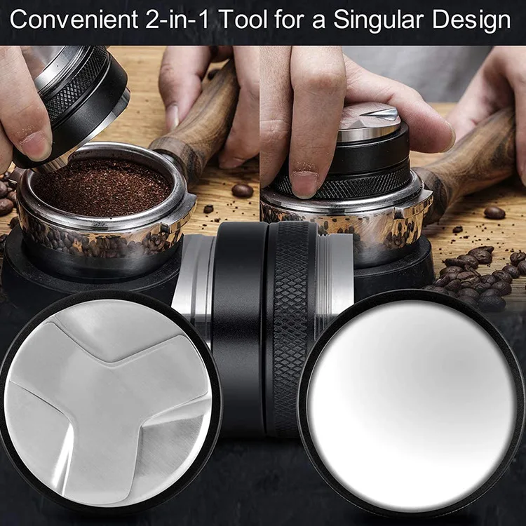 51/53/58MM Adjustable Dual Head Coffee 2 in 1 Espresso Leveler & Tamper Nespresso Coffee Powder Hammer for Portafilter Manual
51/53/58MM Adjustable Dual Head Coffee 2 in 1 Espresso Leveler & Tamper Nespresso Coffee Powder Hammer for Portafilter Manual
