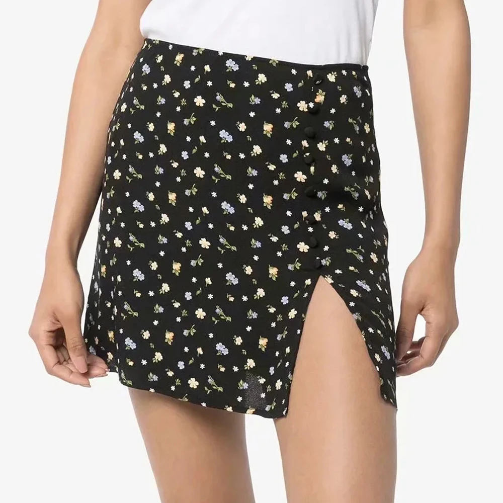 2021 new High Waist Floral Short Skirt Women Mini chiffon Slit Skirts Vintage Slim A line sexy thin Mujer Elegant Female Party
2021 new High Waist Floral Short Skirt Women Mini chiffon Slit Skirts Vintage Slim A line sexy thin Mujer Elegant Female Party