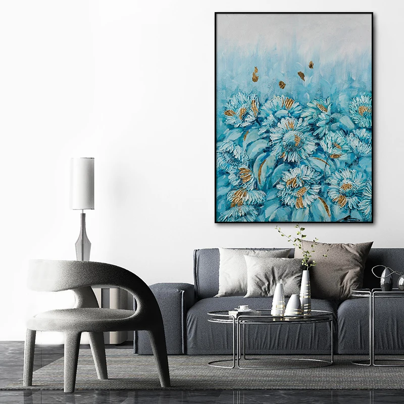 Gold Foil Blue Chrysanthemum Home Decor Print Picture Abstract Flower Plants Canvas Poster Wall Art Painting Living Room Bedroom
Gold Foil Blue Chrysanthemum Home Decor Print Picture Abstract Flower Plants Canvas Poster Wall Art Painting Living Room Bedroom