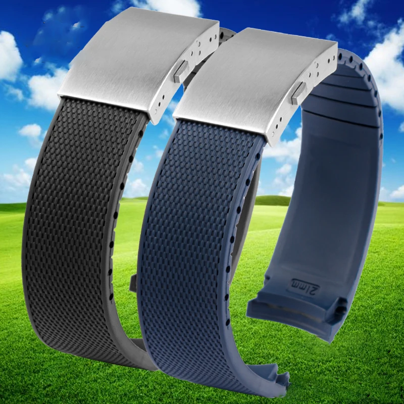Curved end Rubber watch strap 21mm watchband for Longines conquest L37813567 L37813787 L3.781/782 watches band wristwatches band
Curved end Rubber watch strap 21mm watchband for Longines conquest L37813567 L37813787 L3.781/782 watches band wristwatches band