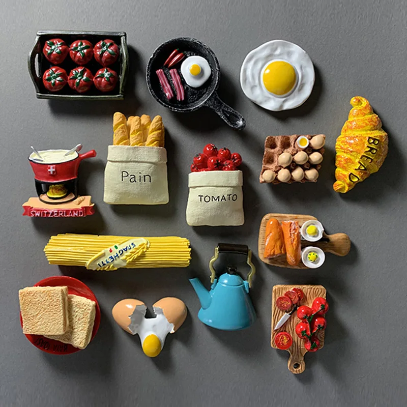 Имитация еды на холодильник паста 3D яйцо хлеб для детей раннее образование