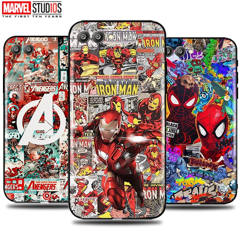 

Чехол для телефона Huawei Honor V10, чехол, комиксы Marvel Мстители, железный человек, Человек-паук, Халк, Капитан Америка, Веном, Тор