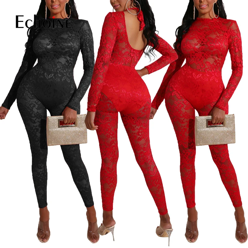 Oluolin Women Sexy See Through Lace Prited Jumpsuit O Neck Long Sleeve Backless Slim Fit Playsuits Club Party Bodysuit Overalls
Oluolin Women Sexy See Through Lace Prited Jumpsuit O Neck Long Sleeve Backless Slim Fit Playsuits Club Party Bodysuit Overalls