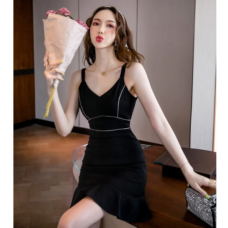 Summer Dresses Vneck Spaghetti Strapless Women Dress Elegant Korean Clothes Bangage Bodycon Sexy Party Black Mermaid Sundress
Summer Dresses Vneck Spaghetti Strapless Women Dress Elegant Korean Clothes Bangage Bodycon Sexy Party Black Mermaid Sundress