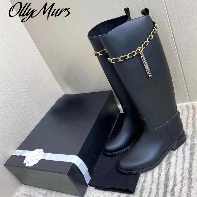 Ollymurs Black High Boots Women Vintage Style Knee High Boots Chain Decor Shoes Rubber Boot Fashion Luxury Women Shoe Chic
Ollymurs Black High Boots Women Vintage Style Knee High Boots Chain Decor Shoes Rubber Boot Fashion Luxury Women Shoe Chic
