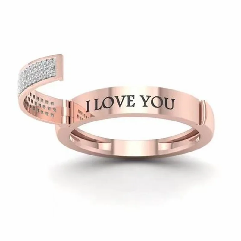 Creative Carved Open Cap Crystal Ring for Women Engagement Party Wedding "I Love You " Letter Couple Rings Jewelry Wholesale
Creative Carved Open Cap Crystal Ring for Women Engagement Party Wedding "I Love You " Letter Couple Rings Jewelry Wholesale