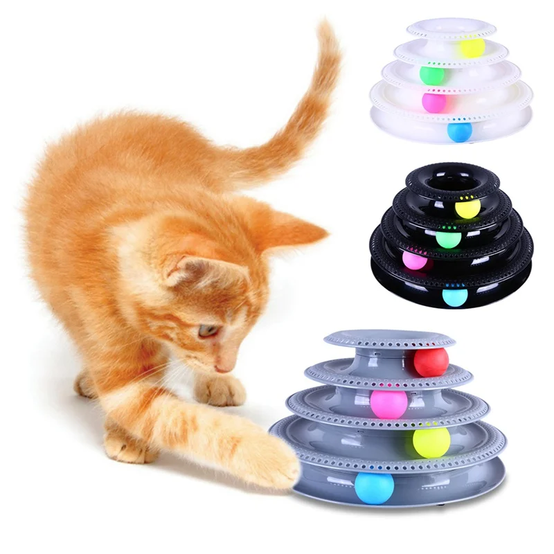 Funny Pet Interactive Toy Cat Colorful 3/4-Layer Plastic Tower Tracks Toy With Balls For IQ Traning
Funny Pet Interactive Toy Cat Colorful 3/4-Layer Plastic Tower Tracks Toy With Balls For IQ Traning