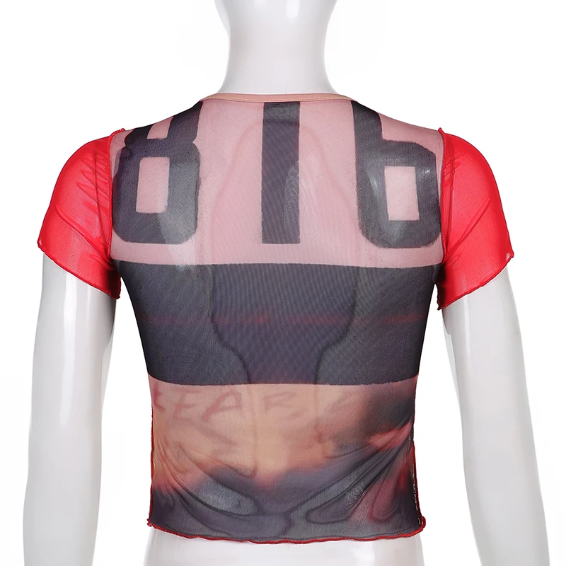 Red Tie Dye Mesh T Shirts Goth Letter Print E Girl Tops Women Techwear Short Sleeve Summer Tee See Through Rave Outfits
Red Tie Dye Mesh T Shirts Goth Letter Print E Girl Tops Women Techwear Short Sleeve Summer Tee See Through Rave Outfits