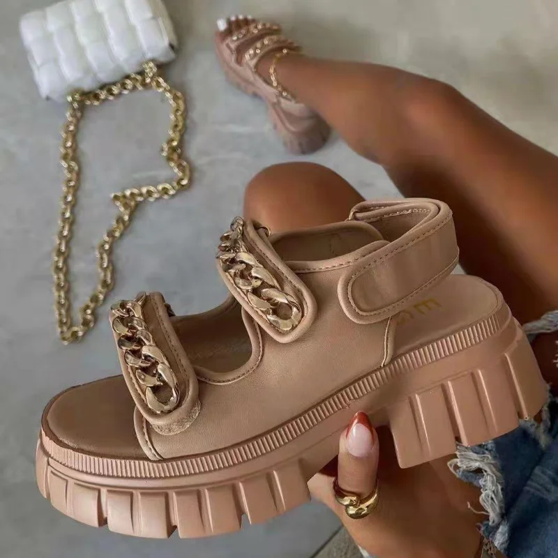 Women Summer Sandals Platform Open Toe Beach Shoes Hook & Loop High Heels Chain Shoes for Women Zapatos Sandalias De Mujer
Women Summer Sandals Platform Open Toe Beach Shoes Hook & Loop High Heels Chain Shoes for Women Zapatos Sandalias De Mujer
