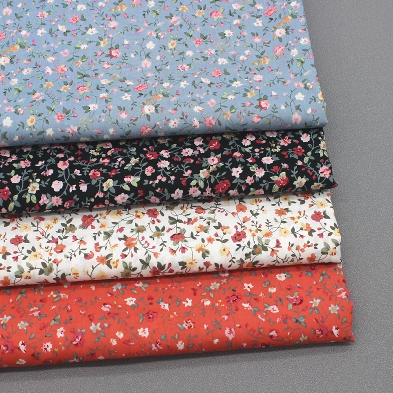 

Pastoral Small Floral Printed Cotton Poplin Liberty Fabric Thin Muslin Sewing Accessories By Half Meter