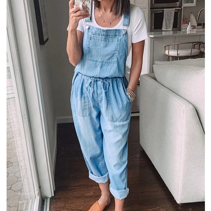 Blue Jean Overalls Women Summer Fashion Simple Casual Drawstring Denim Overalls Pockets Mid Waist Denim Joggers Women Lugentolo
Blue Jean Overalls Women Summer Fashion Simple Casual Drawstring Denim Overalls Pockets Mid Waist Denim Joggers Women Lugentolo
