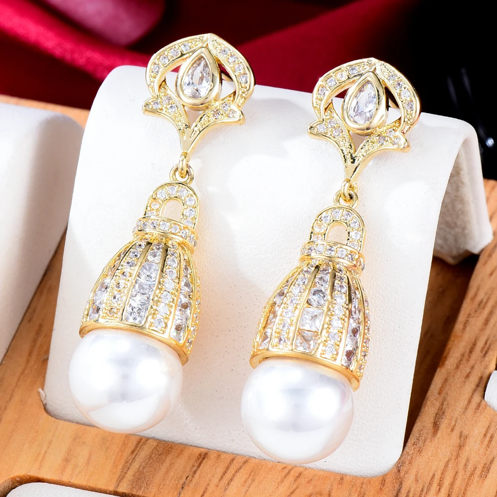 Blachette Trendy High Quality Luxury Pearl Pendant Earrings Dubai Female Brides Wedding Daily Anniversary Exquisite Jewelry
Blachette Trendy High Quality Luxury Pearl Pendant Earrings Dubai Female Brides Wedding Daily Anniversary Exquisite Jewelry